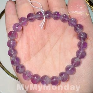 Purple Rabbit Hair Rutilated Quartz Bracelet 8mm